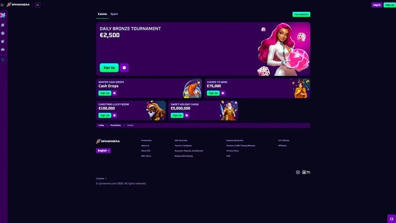 Spinwinera giochi dal vivo – Il bonus di Spinwinera funziona al live casino?